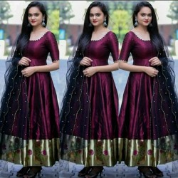 Magenta Color South Indian Fashion Full Stitched Gown